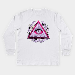 Masonic Illuminated Eye Kids Long Sleeve T-Shirt